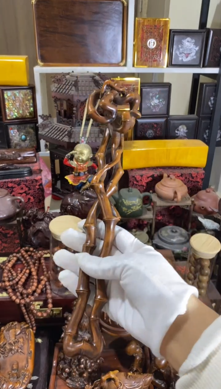 木小叶黄杨摆件竹节如意