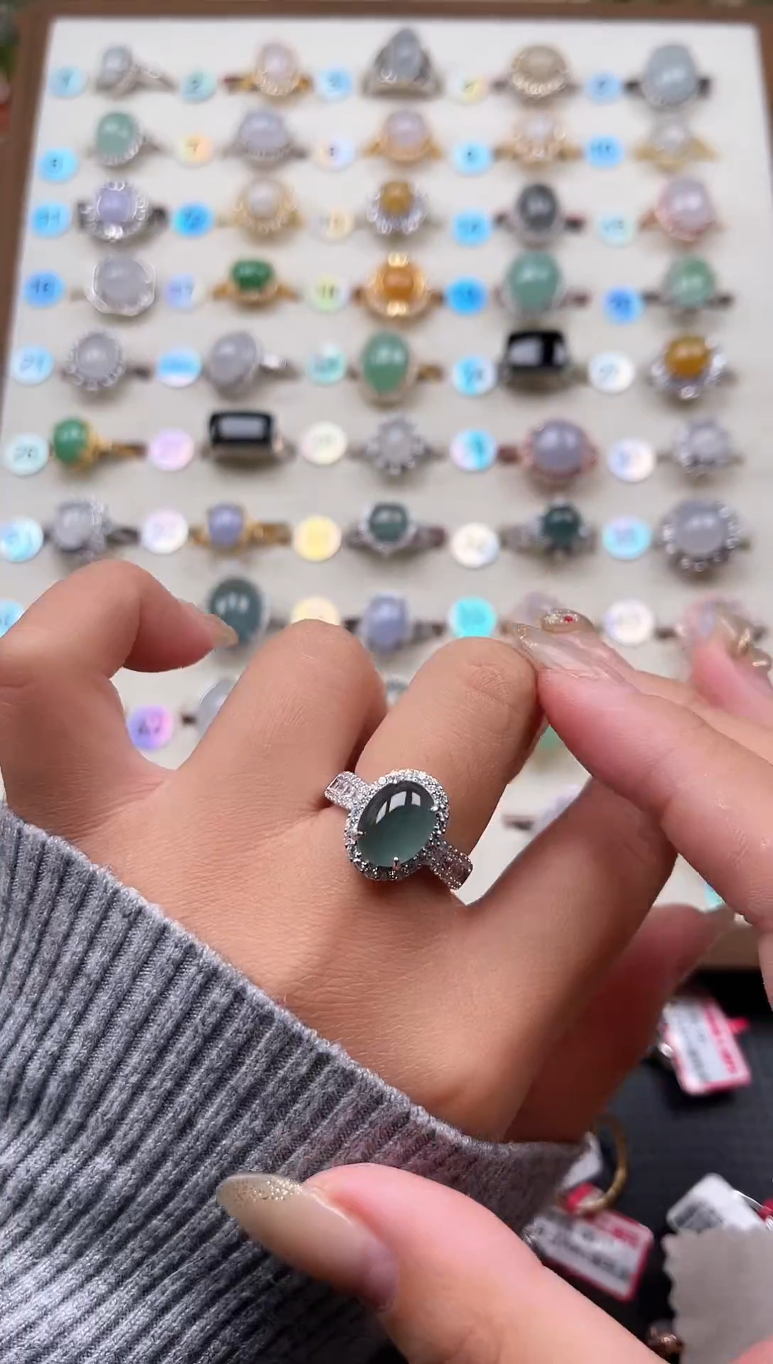 【闪购商品】翡翠戒指银S925镶嵌天然A货翡翠戒指