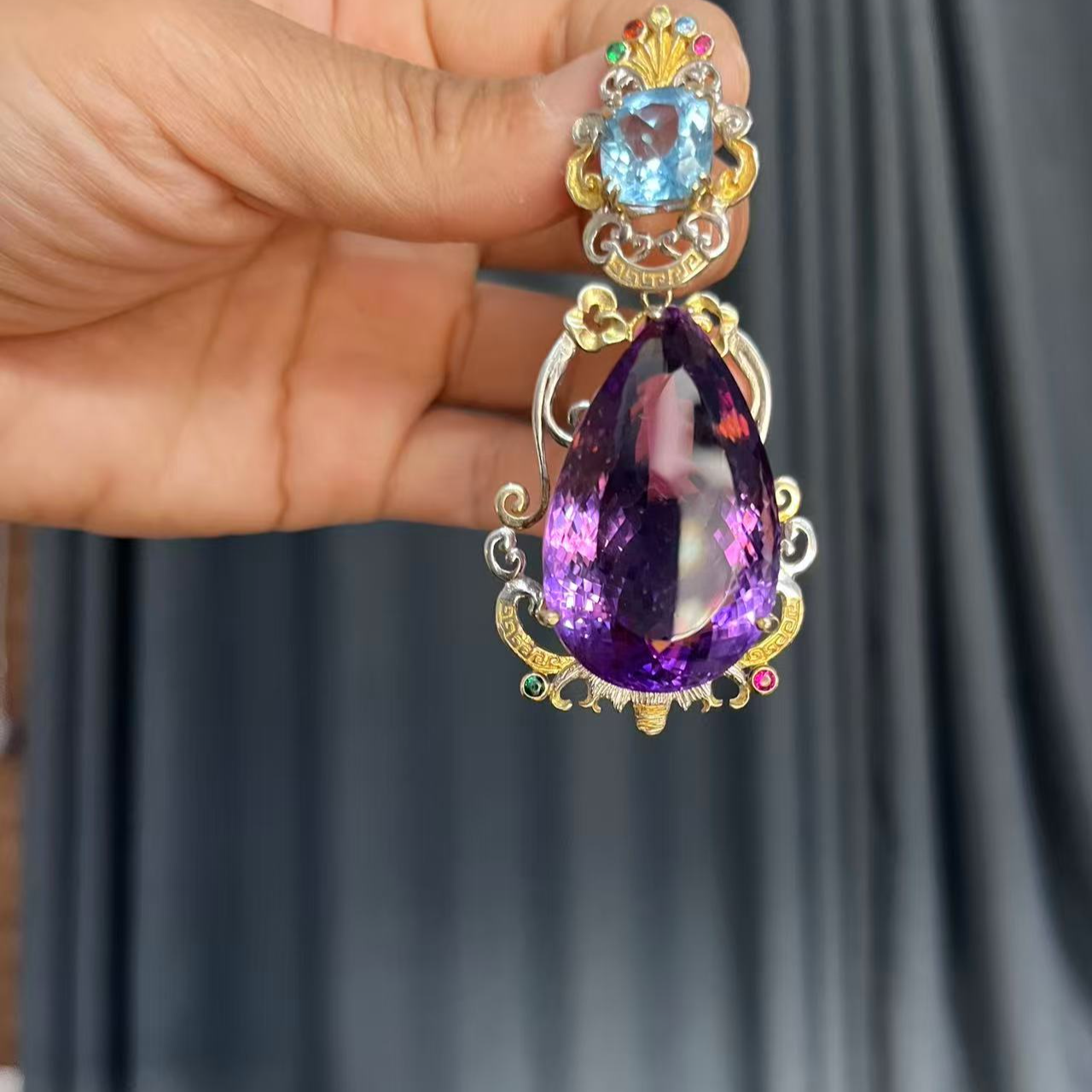 天然紫水晶意大利工艺款大气款