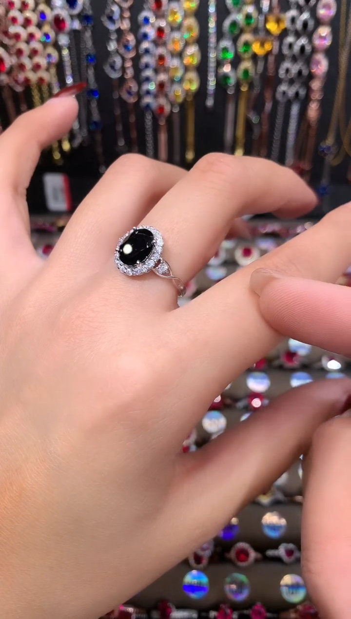 【闪购商品】蓝宝石耳饰银S925镶嵌79银色