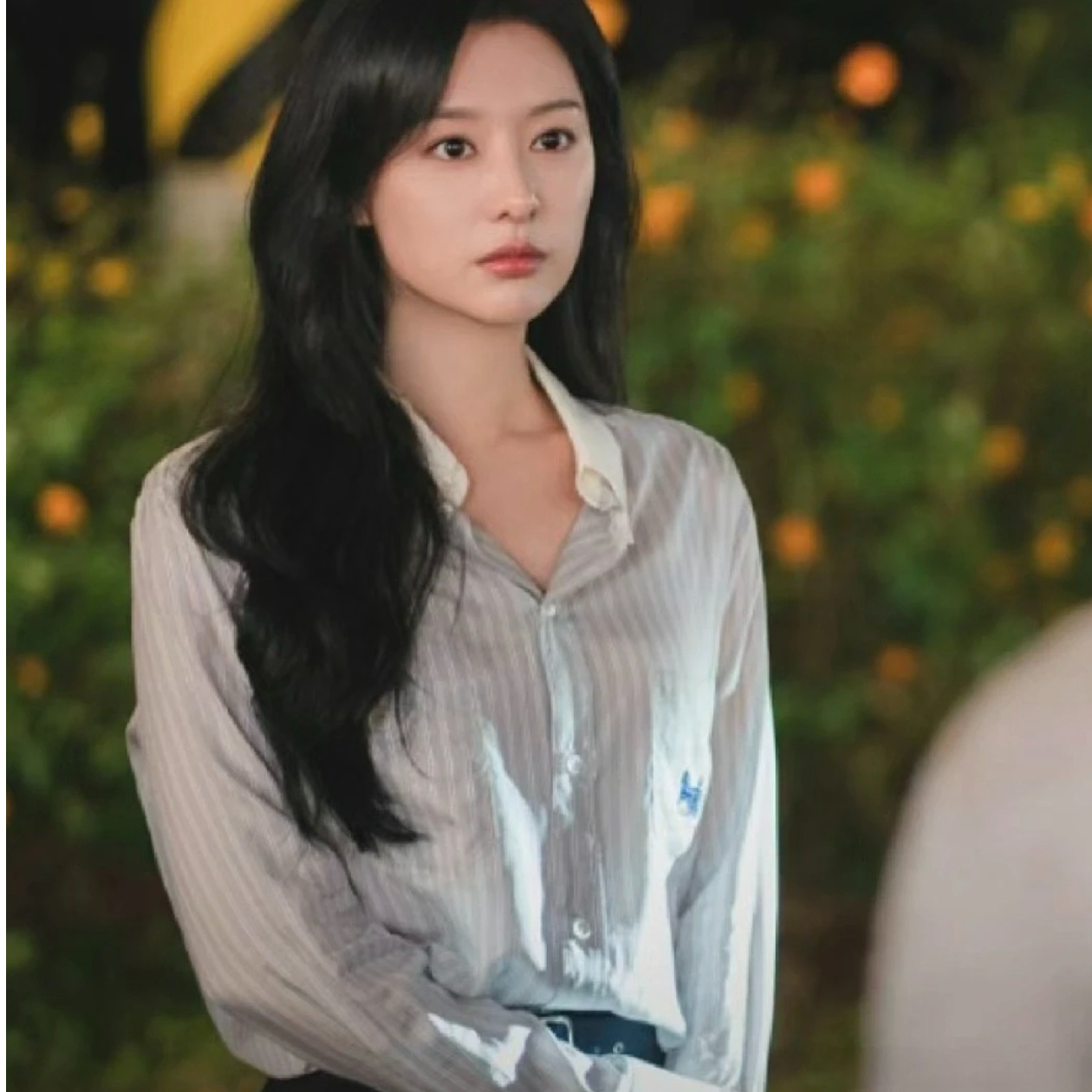 未使用 Celine/思琳 纯色条纹刺绣logo衬衫 蓝色/36