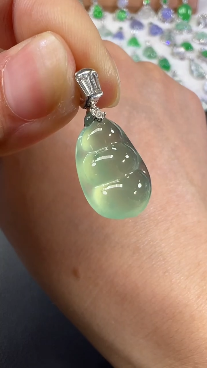 吊坠(不含链)18K金镶嵌翡翠A20|9800