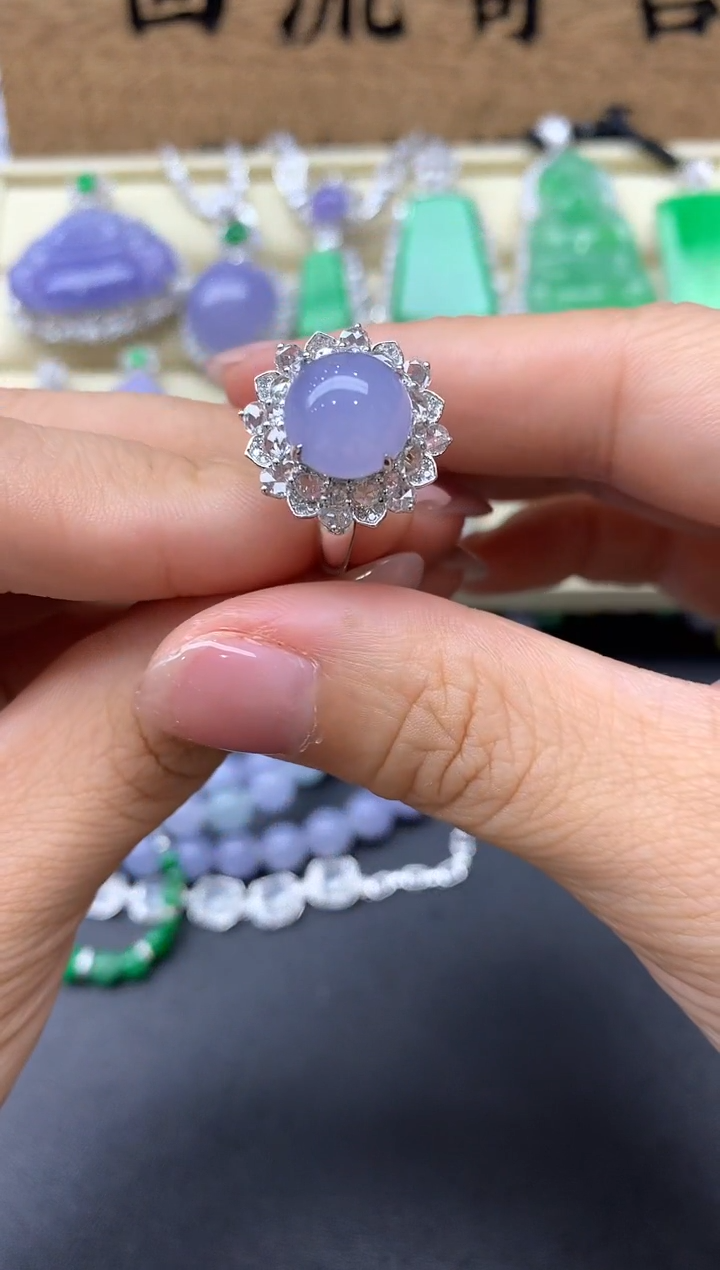 【闪购商品】翡翠戒指18K金镶嵌457-中国好珍宝