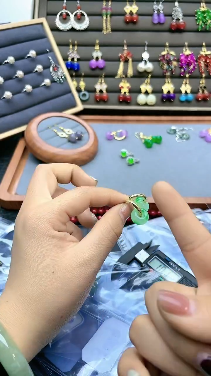 【闪购商品】翡翠耳饰14K金镶嵌408000