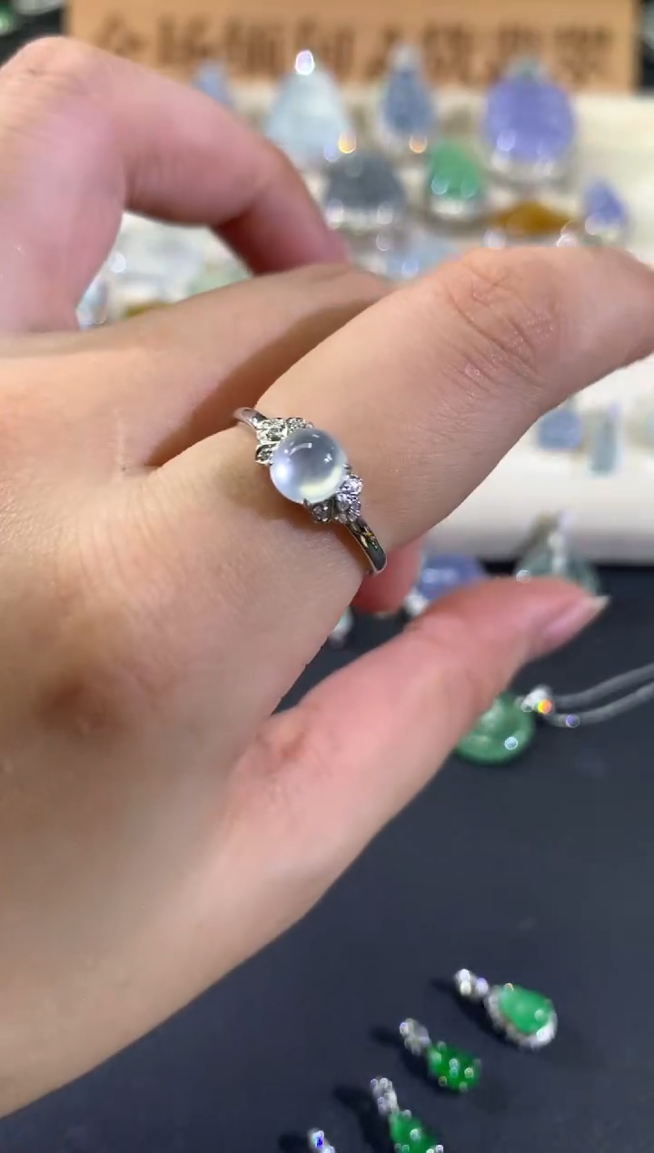 18K金镶嵌戒指翡翠A535|2980