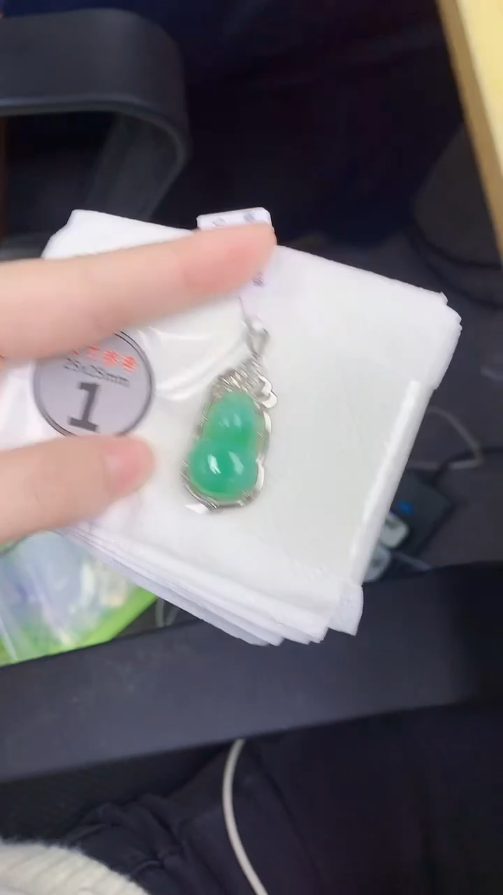 颈饰银S925镶嵌翡翠 天然缅甸A货百元以上9元证书费自理