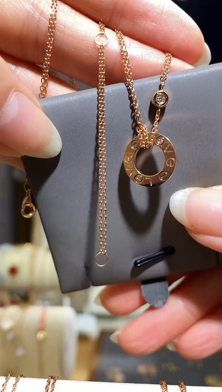 【闪购商品】钻石项链18K金镶嵌项链