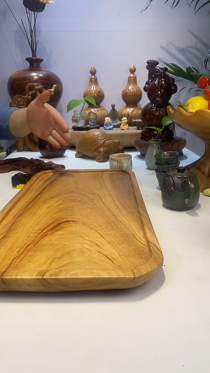 【闪购商品】香樟木A19长托盘干泡/尺寸53*26*3.5