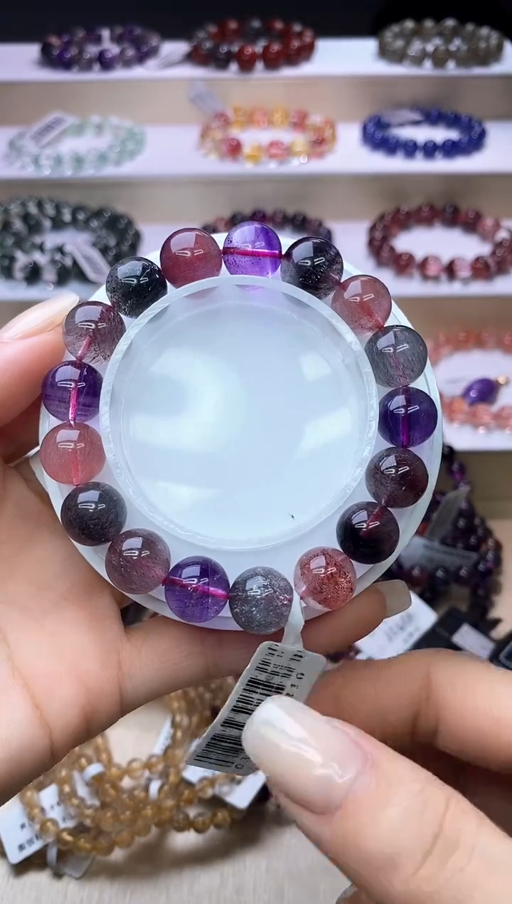 【闪购商品】水晶手链未镶嵌黑加仑超七单圈11m+