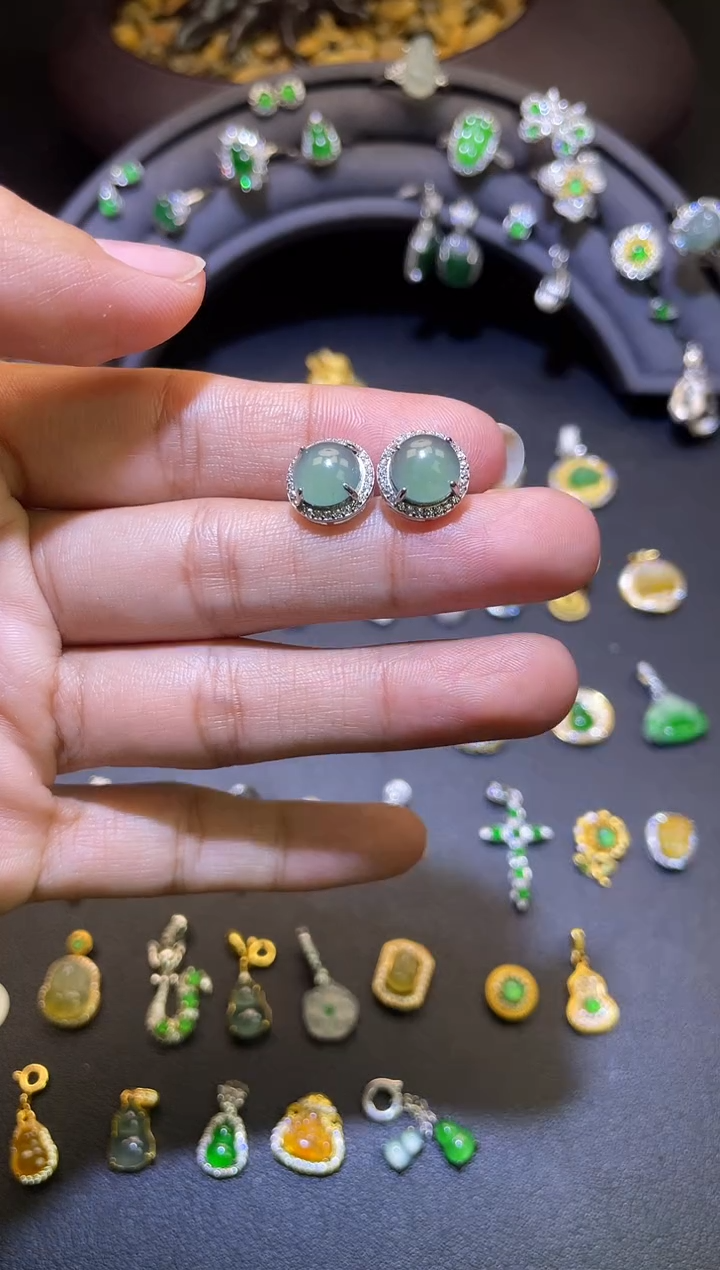 吊坠(不含链)银S925镶嵌翡翠1