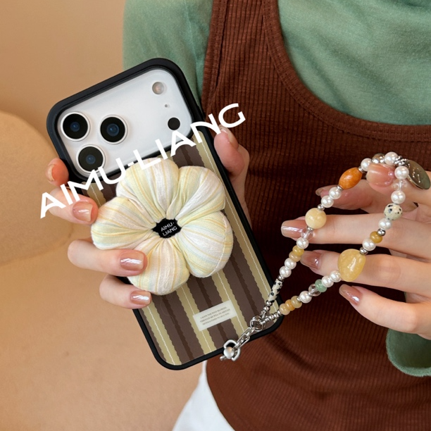 AIMU原创奶杏黄泡泡花适用苹果iPhone1716promax手机壳磁吸151413