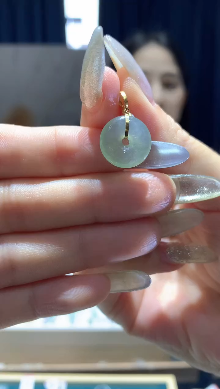 翡翠18K金镶嵌吊坠(不含链)杨教授MJ010多样性发一