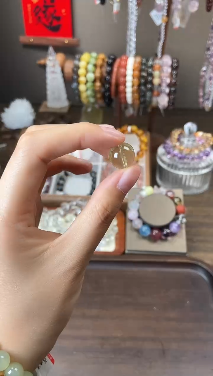 水晶手链未镶嵌14mm黄水晶单珠