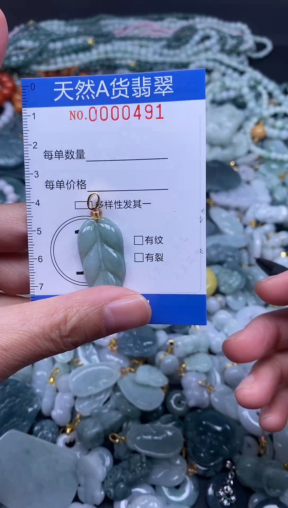 颈饰未镶嵌翡翠天然A货翡翠000491