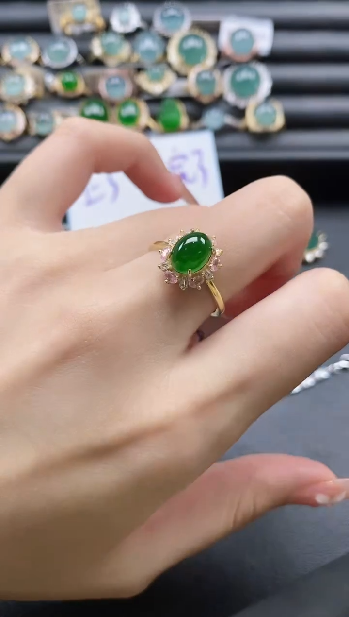 【闪购商品】翡翠戒指银S925镶嵌51151