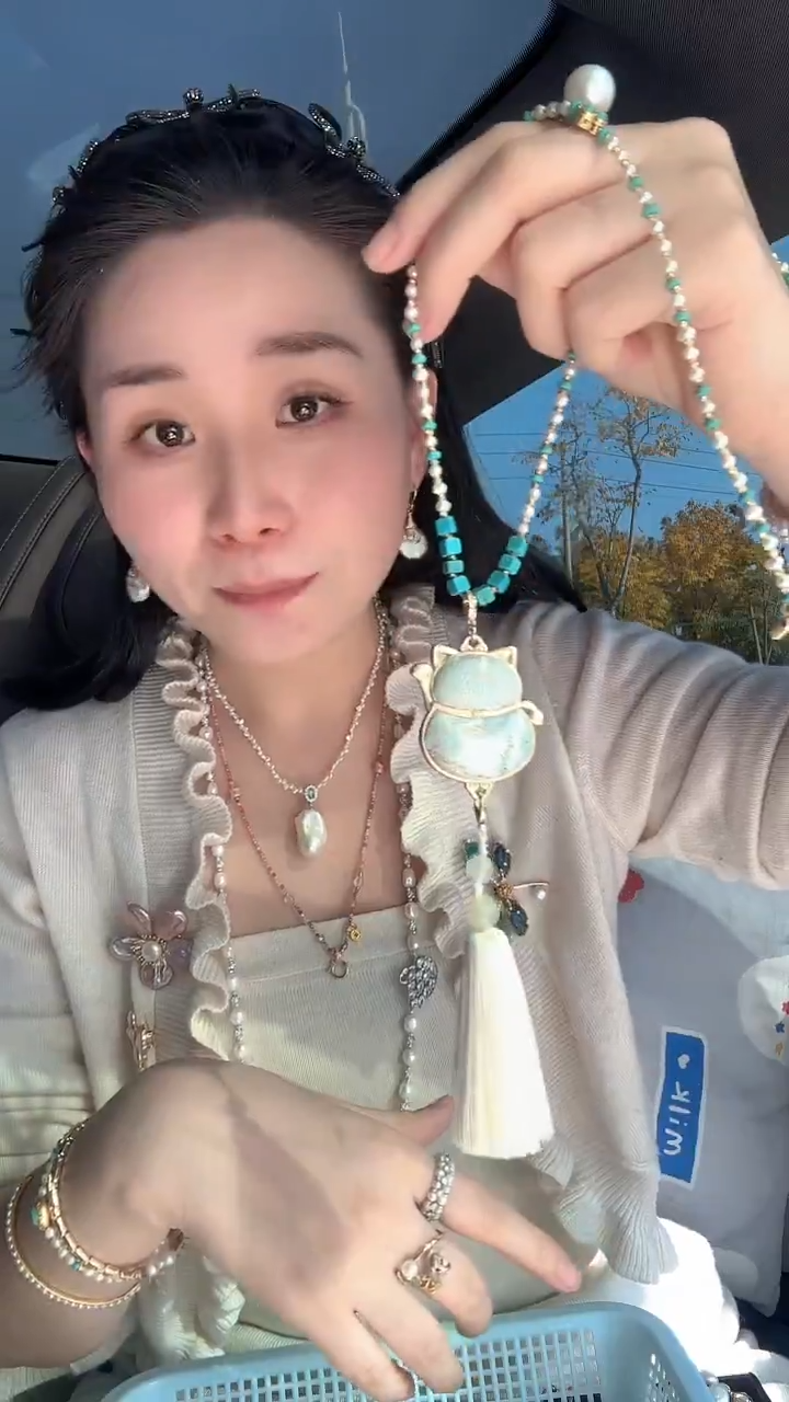 吊坠(不含链)未镶嵌淡水珍珠招财猫万能扣吊坠