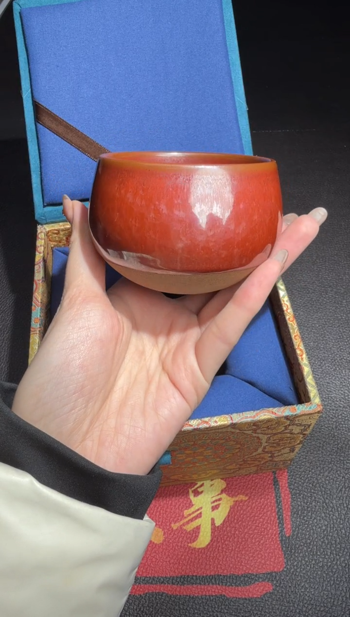 茶盏廖设生柿红祥云23