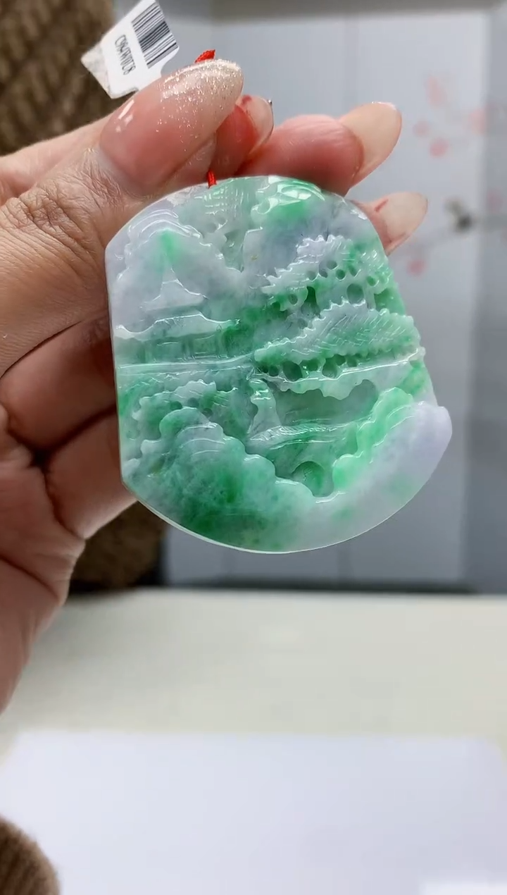 【闪购商品】定制翡翠未镶嵌4812MM-毛货挂件50