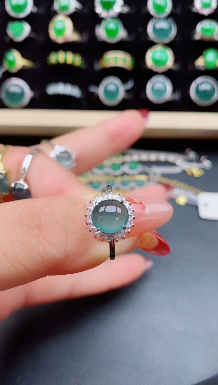 【闪购商品】翡翠戒指银S925镶嵌32131