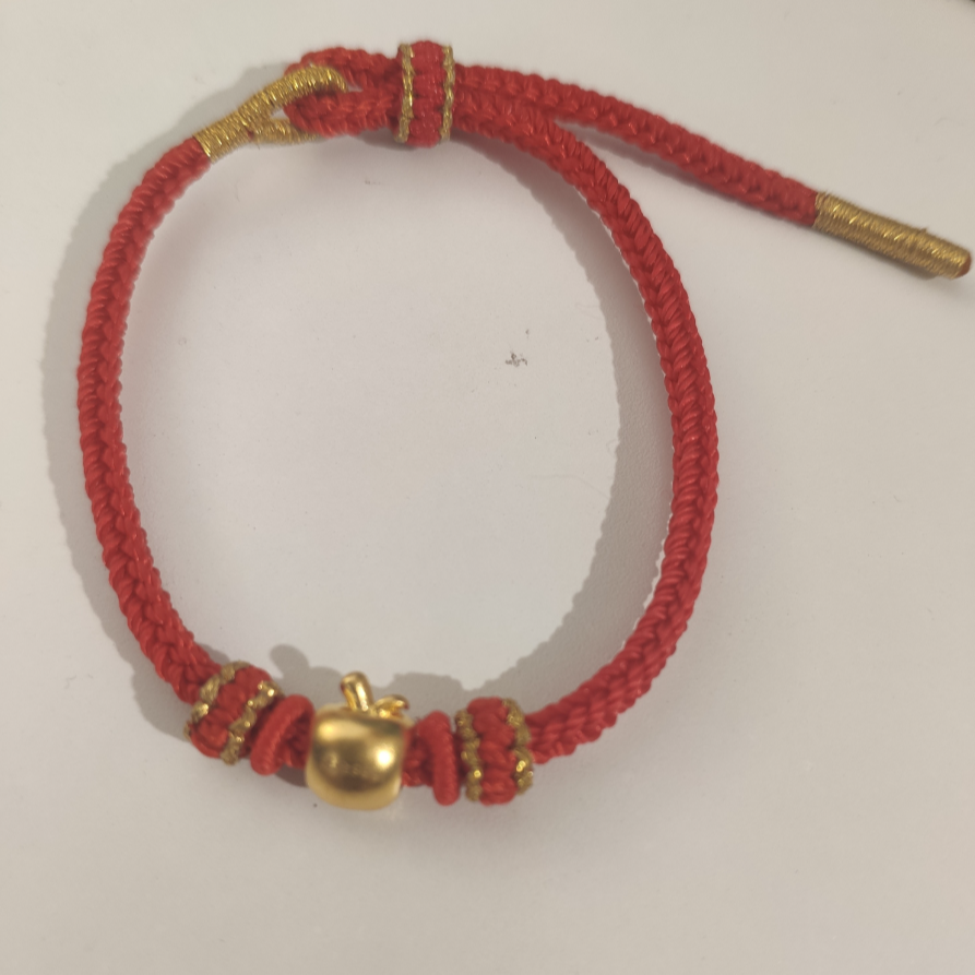 B02小苹果红绳足金999 【主图有克重】