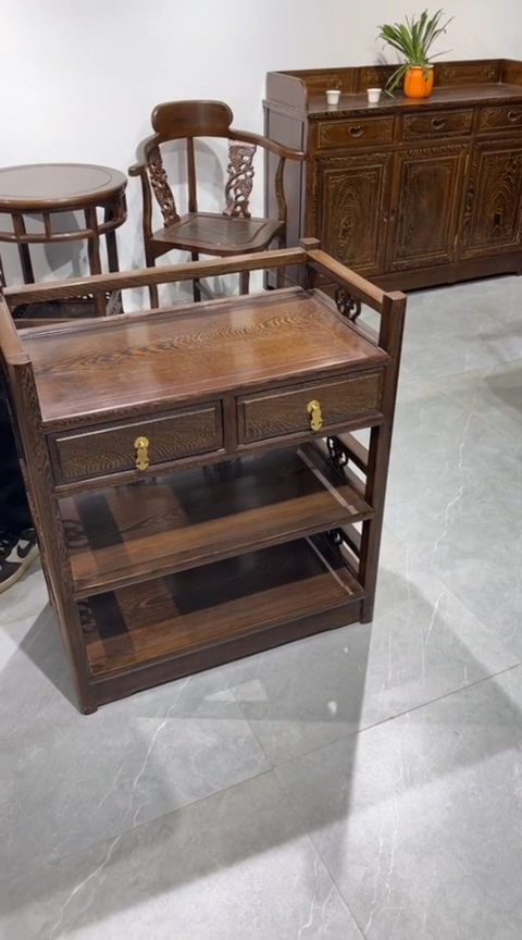 鸡翅木类成套家具鸡翅木茶水柜尺寸68*38*78高   