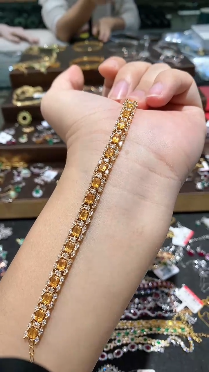 【闪购商品】蓝宝石手链银S925镶嵌手链