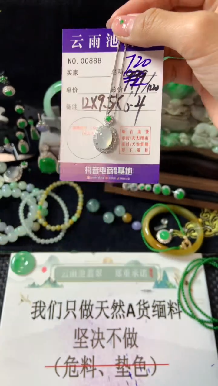 【闪购商品】翡翠颈饰银S925镶嵌翡翠