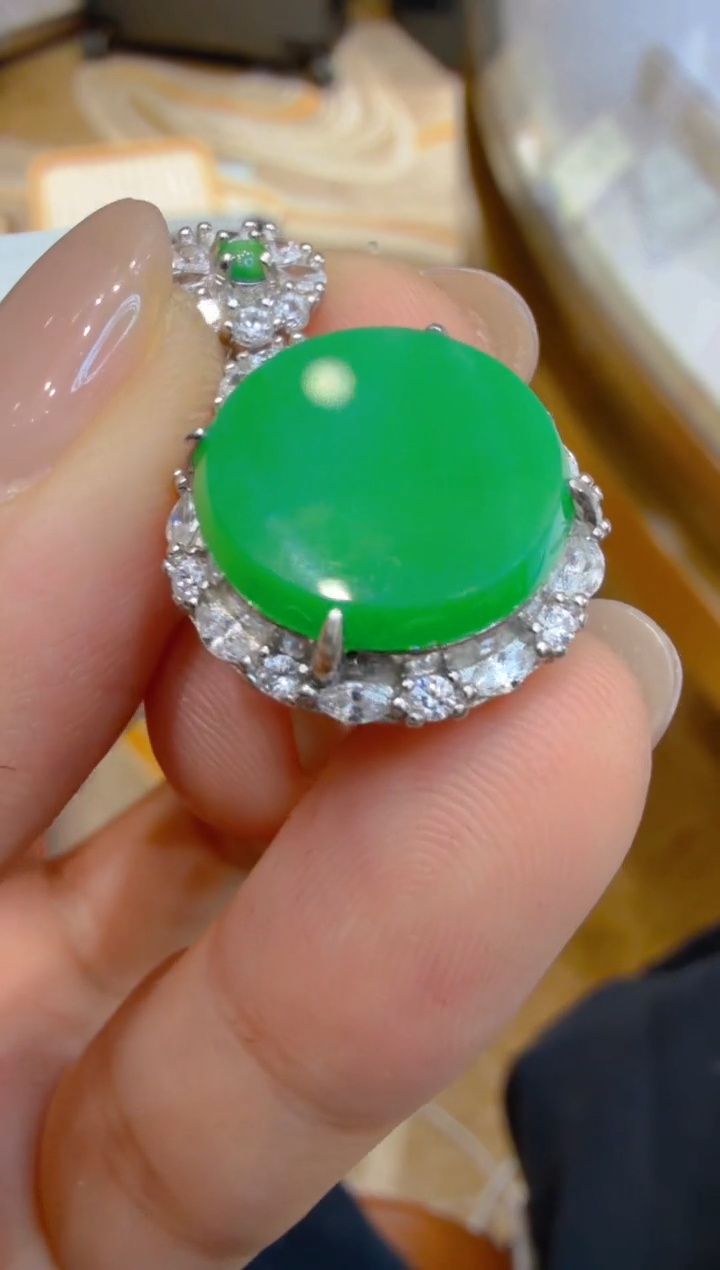 吊坠(不含链)银S925镶嵌翡翠多样性团购发一件