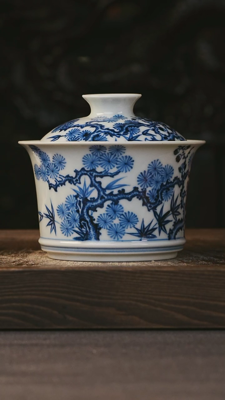【闪购商品】宁封窑松竹梅盖碗