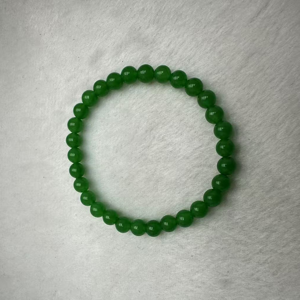 A028时尚气质百搭蜡绿手串
