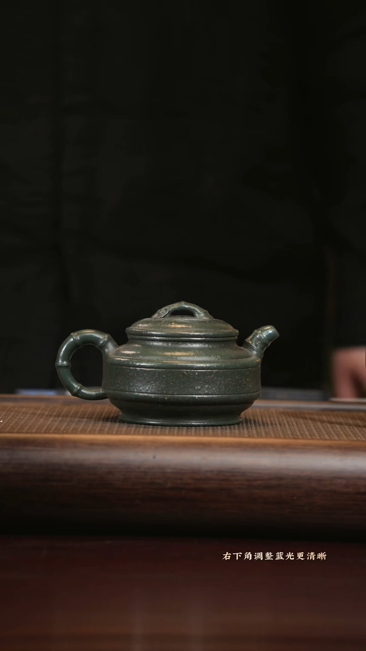 【闪购商品】紫砂茶壶zwp 双线竹鼓 可心绿泥 300