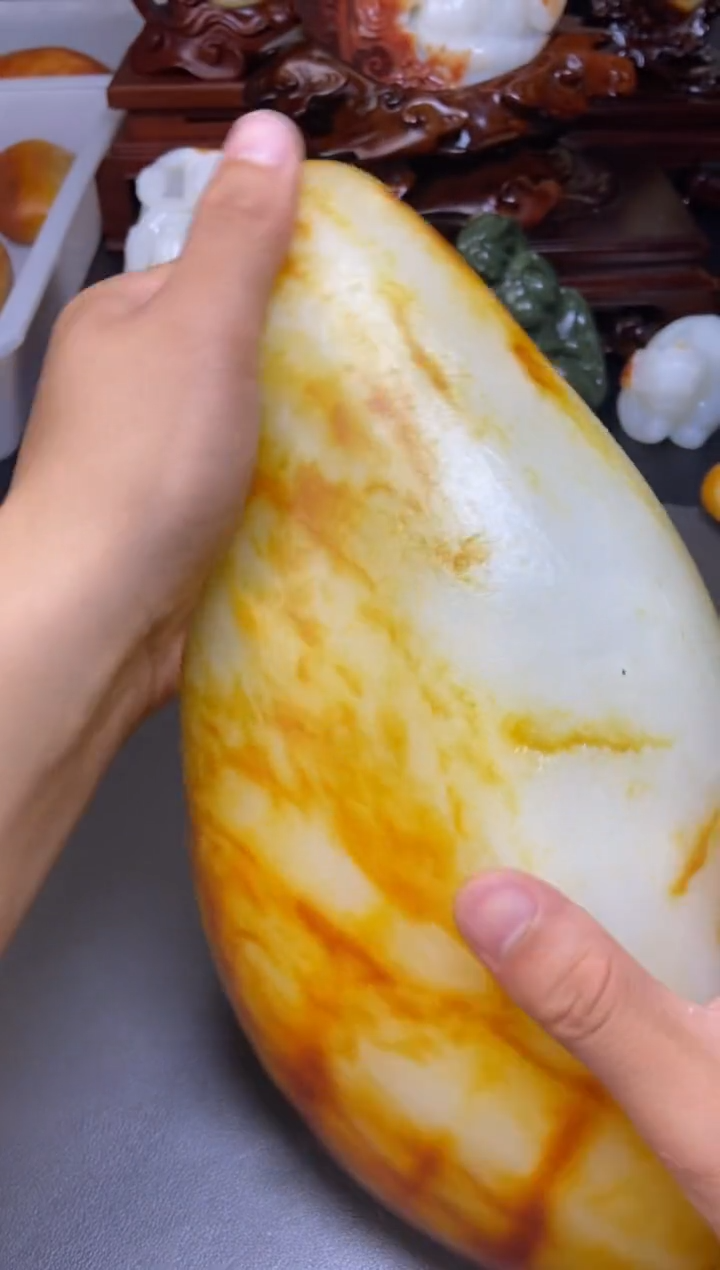 和田玉未镶嵌摆件刘****.1