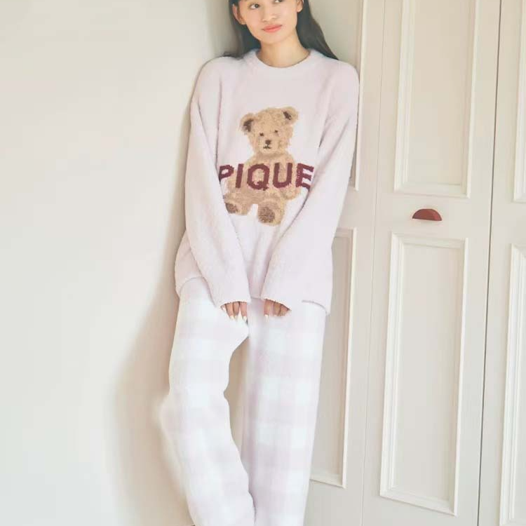 新款半边绒睡衣女加厚2025新款可爱家居服软绵绵冬