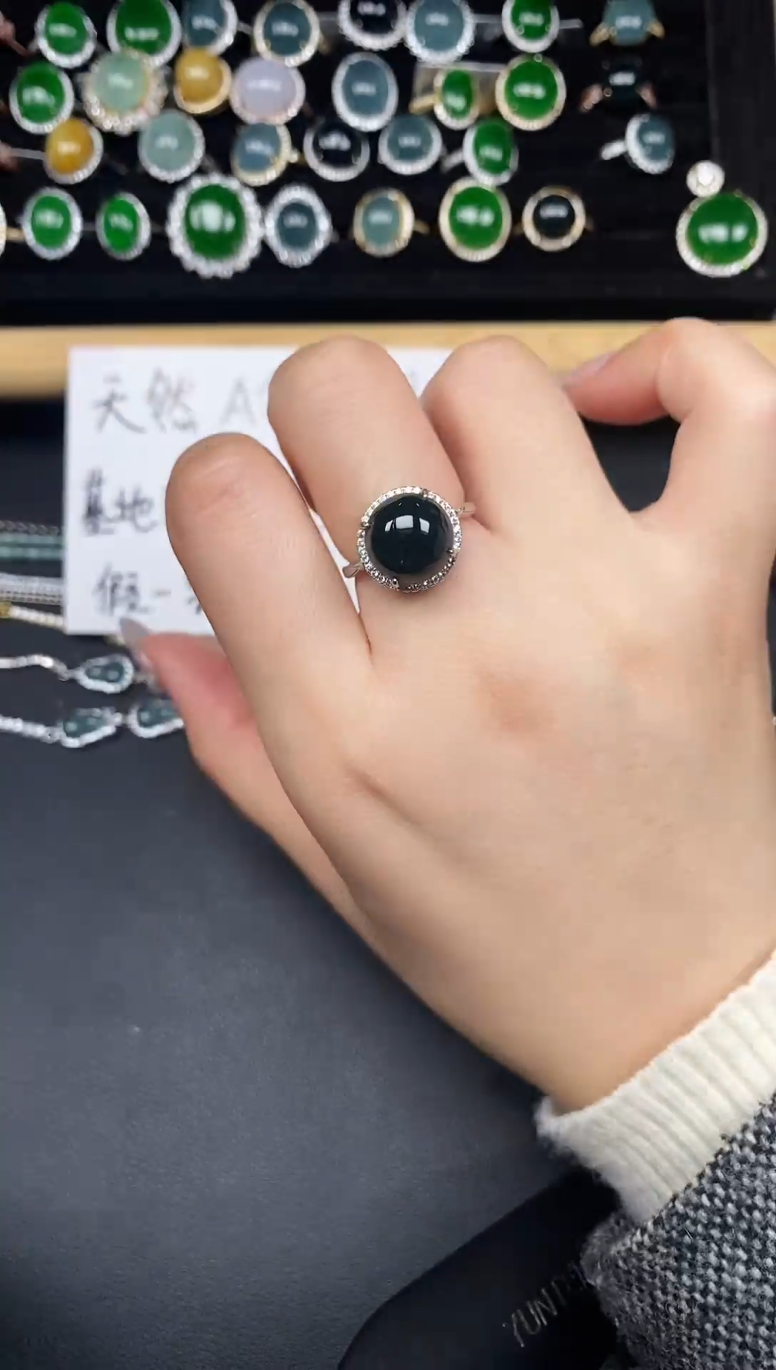 银S925镶嵌戒指翡翠63783
