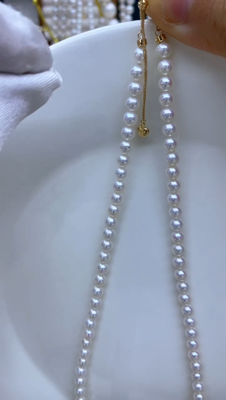 【闪购商品】淡水珍珠项链18K金镶嵌5