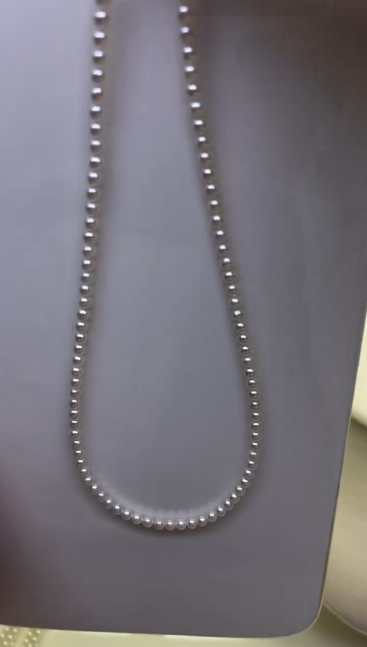 项链未镶嵌淡水珍珠极光白近圆4-4.5mm