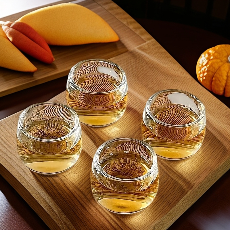 【2只装】创意透明扳指杯简约玻璃水杯家用喝水泡茶杯酒杯耐高温杯