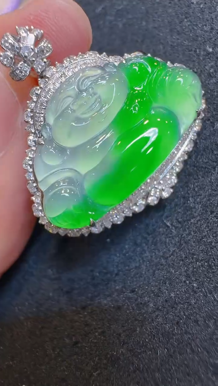 吊坠(不含链)18K金镶嵌翡翠多样性团购发一件