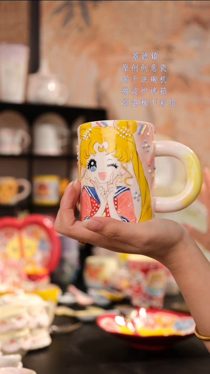 摆件景德镇手工手绘设计师款