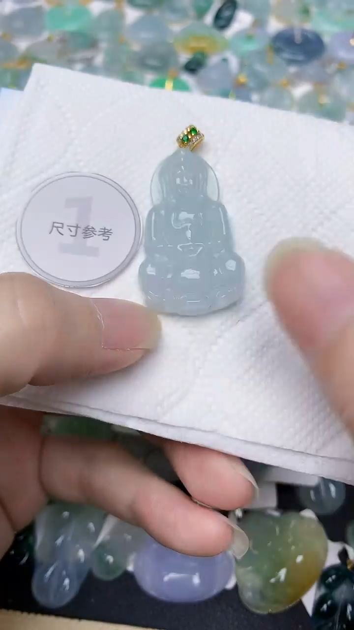 颈饰银S925镶嵌翡翠天然A货翡翠