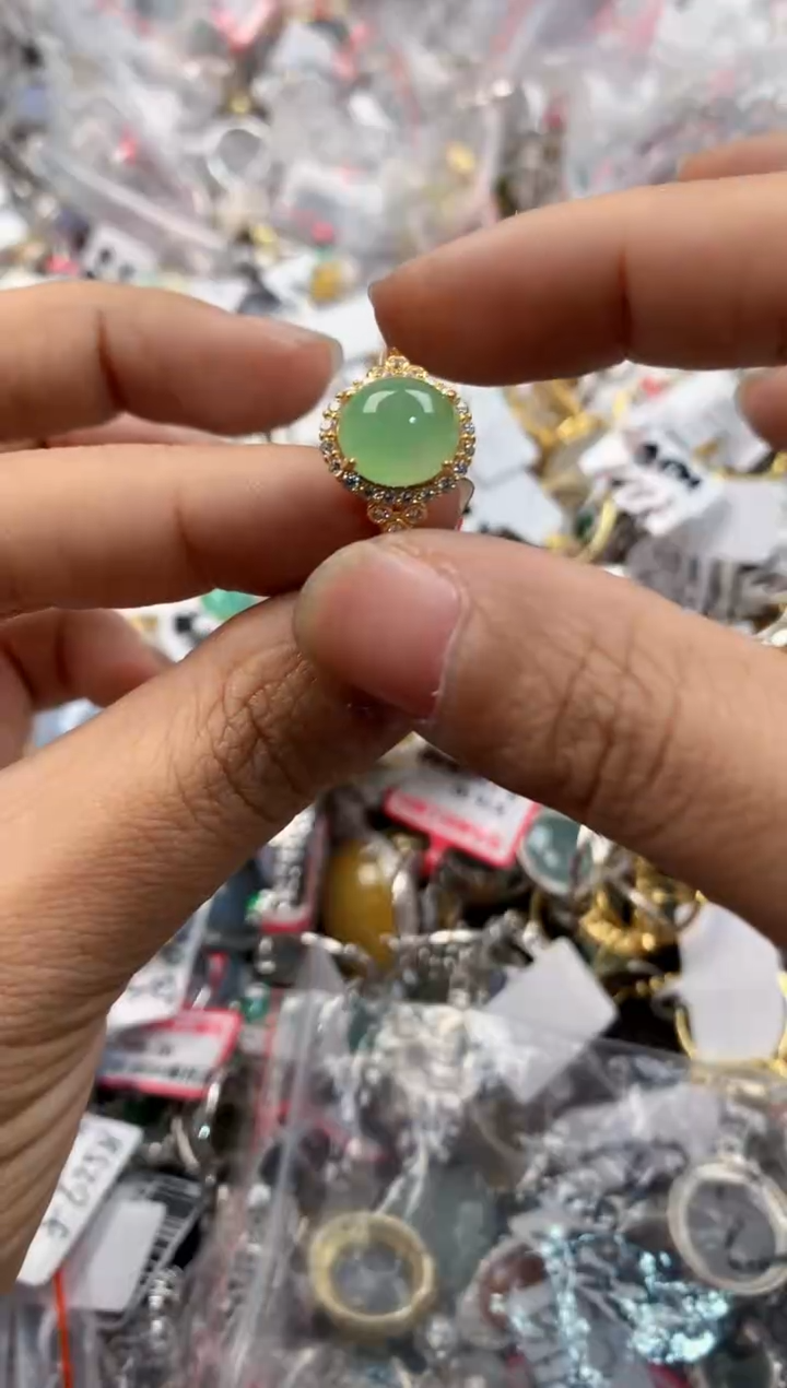 银S925镶嵌戒指翡翠11-11----2
