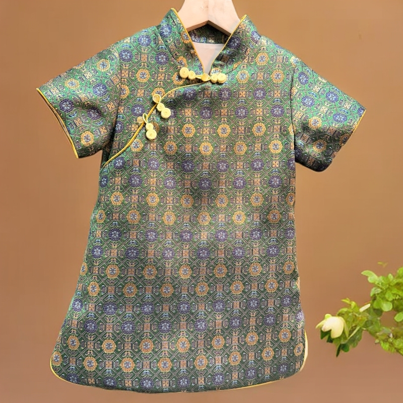 【阿超断码炸hz①】宋锦儿童小旗袍 桑蚕丝香云纱断码专用AChz039