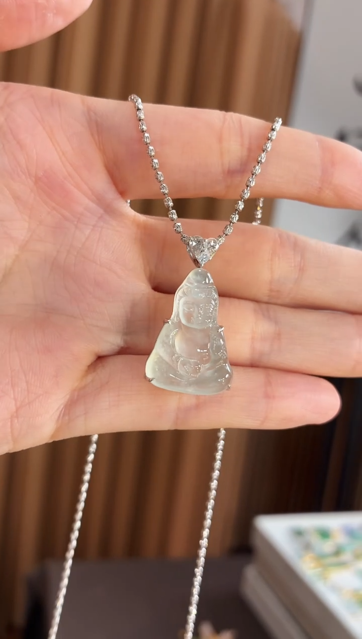 吊坠(不含链)18K金镶嵌翡翠吊坠