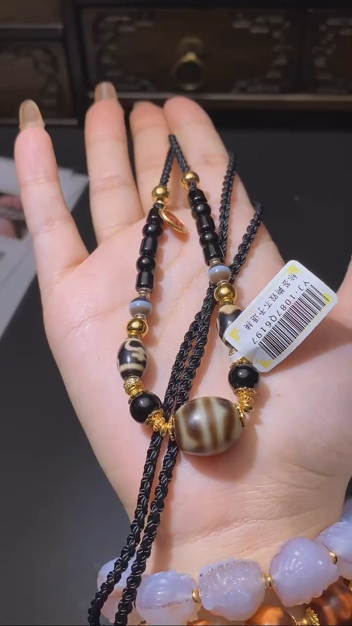 【闪购商品】玛瑙/玉髓颈饰未镶嵌Q31524牙牙多宝项链