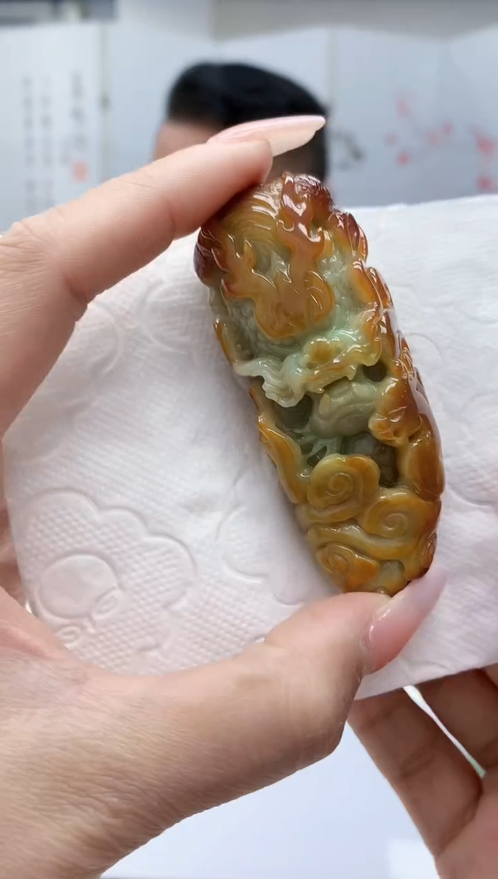 【闪购商品】定制翡翠未镶嵌4969lr-毛货挂件53