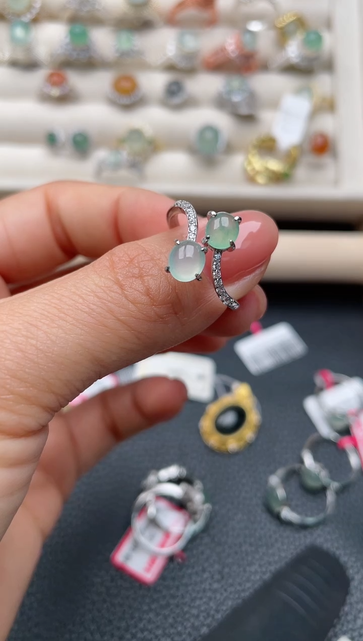 【闪购商品】翡翠戒指银S925镶嵌1111111111  44