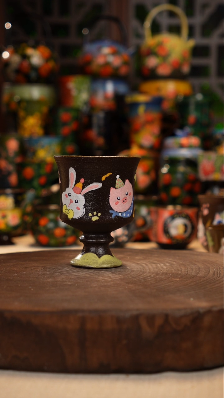 紫砂油画手绘釉下彩