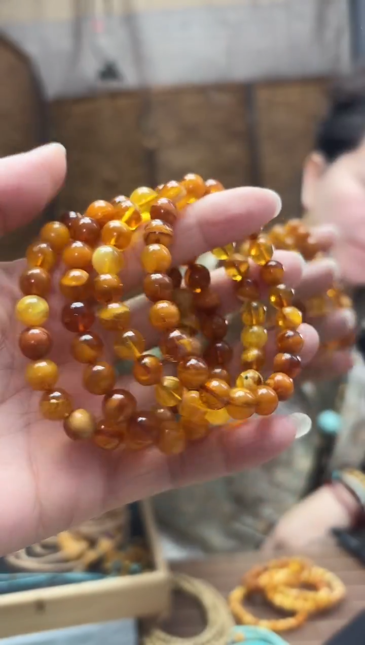 琥珀颈饰未镶嵌发一件素圈    8+