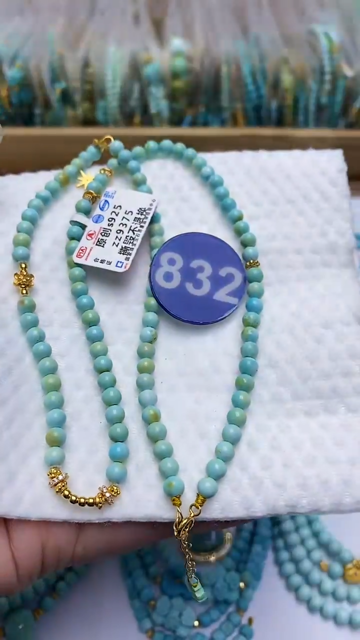 【闪购商品】绿松石项链银S925镶嵌832