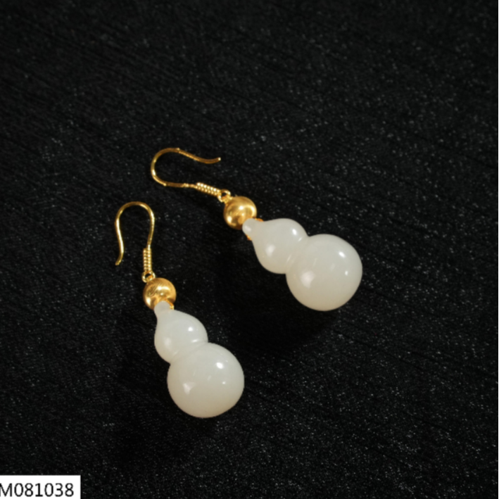 18K藕粉葫芦耳环 M081038